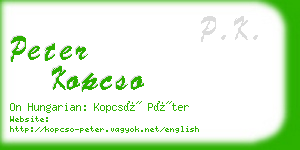 peter kopcso business card